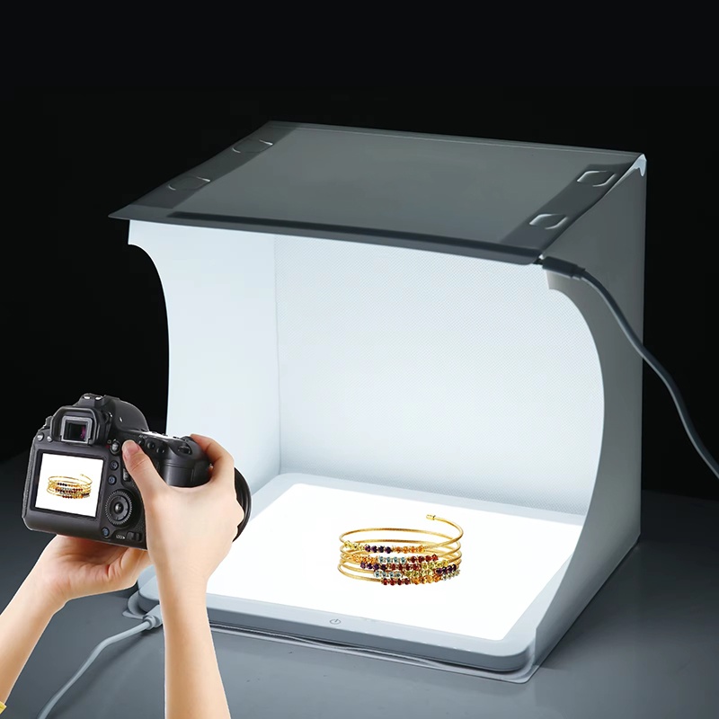 Photography Lighting Description - 20cm Draagbare Fotobox Fotografie Opvouwbare LED